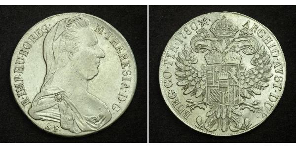 1 Thaler 奥地利历史 (1156 - 1806) / 哈布斯堡君主國 銀 玛丽亚·特蕾西亚 (1717 - 1780)