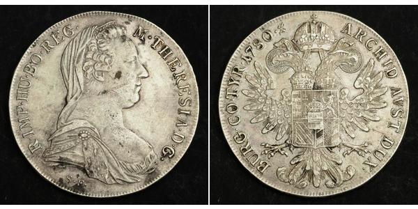 1 Thaler 奥地利历史 (1156 - 1806) / 哈布斯堡君主國 銀 玛丽亚·特蕾西亚 (1717 - 1780)