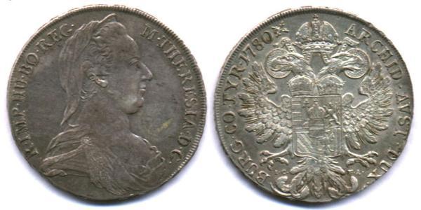 1 Thaler 奥地利历史 (1156 - 1806) / 哈布斯堡君主國 銀 玛丽亚·特蕾西亚 (1717 - 1780)