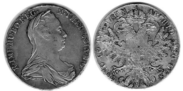 1 Thaler 奥地利历史 (1156 - 1806) / 哈布斯堡君主國 銀 玛丽亚·特蕾西亚 (1717 - 1780)