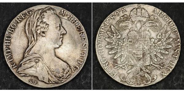 1 Thaler 奥地利历史 (1156 - 1806) / 哈布斯堡君主國 銀 玛丽亚·特蕾西亚 (1717 - 1780)