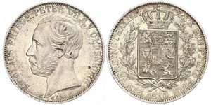 1 Thaler 奥尔登堡大公国 (1814 - 1918) 銀 彼得二世 (奥尔登堡) (1827 - 1900)