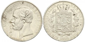 1 Thaler 奥尔登堡大公国 (1814 - 1918) 銀 彼得二世 (奥尔登堡) (1827 - 1900)