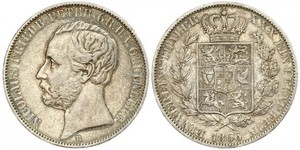 1 Thaler 奥尔登堡大公国 (1814 - 1918) 銀 彼得二世 (奥尔登堡) (1827 - 1900)