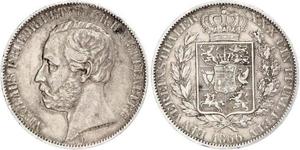 1 Thaler 奥尔登堡大公国 (1814 - 1918) 銀 彼得二世 (奥尔登堡) (1827 - 1900)