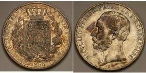 1 Thaler 奥尔登堡大公国 (1814 - 1918) 銀 彼得二世 (奥尔登堡) (1827 - 1900)