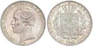 1 Thaler 奥尔登堡大公国 (1814 - 1918) 銀 彼得二世 (奥尔登堡) (1827 - 1900)