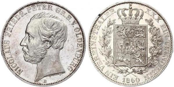 1 Thaler 奥尔登堡大公国 (1814 - 1918) 銀 彼得二世 (奥尔登堡) (1827 - 1900)