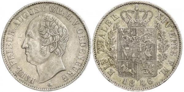 1 Thaler 奥尔登堡大公国 (1814 - 1918) 銀 奥古斯特 (奥尔登堡)