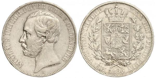 1 Thaler 奥尔登堡大公国 (1814 - 1918) 銀 彼得二世 (奥尔登堡) (1827 - 1900)