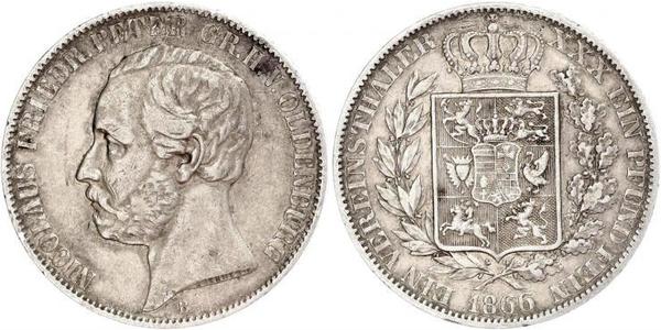 1 Thaler 奥尔登堡大公国 (1814 - 1918) 銀 彼得二世 (奥尔登堡) (1827 - 1900)