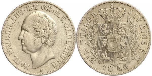 1 Thaler 奥尔登堡大公国 (1814 - 1918) 銀 奥古斯特 (奥尔登堡)