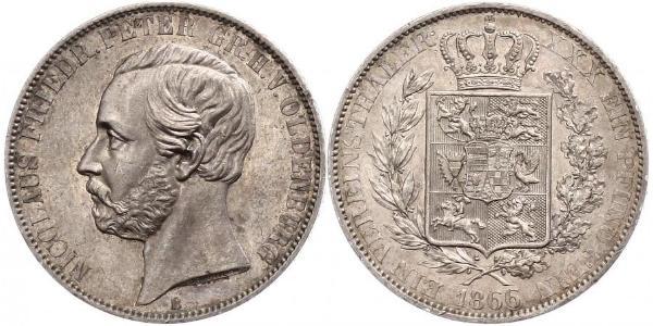 1 Thaler 奥尔登堡大公国 (1814 - 1918) 銀 彼得二世 (奥尔登堡) (1827 - 1900)