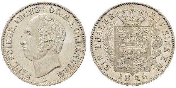1 Thaler 奥尔登堡大公国 (1814 - 1918) 銀 奥古斯特 (奥尔登堡)