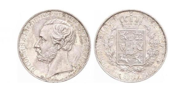 1 Thaler 奥尔登堡大公国 (1814 - 1918) 銀 彼得二世 (奥尔登堡) (1827 - 1900)
