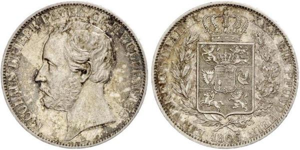 1 Thaler 奥尔登堡大公国 (1814 - 1918) 銀 彼得二世 (奥尔登堡) (1827 - 1900)
