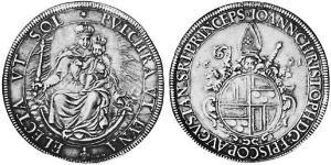 1 Thaler 奥格斯堡 (1276 - 1803 Augsburg) 銀 Johann Christoph von Freyberg-Allmendingen (1616–1690)