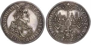 1 Thaler 奥格斯堡 (1276 - 1803 Augsburg) 銀 斐迪南三世 (神圣罗马帝国) (1608-1657)