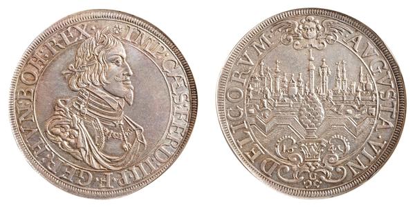 1 Thaler 奥格斯堡 (1276 - 1803 Augsburg) 銀 斐迪南三世 (神圣罗马帝国) (1608-1657)