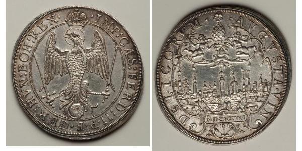1 Thaler 奥格斯堡 (1276 - 1803 Augsburg) 銀 斐迪南二世 (神圣罗马帝国) (1578 -1637)