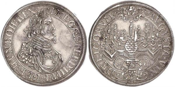1 Thaler 奥格斯堡 (1276 - 1803 Augsburg) 銀 斐迪南三世 (神圣罗马帝国) (1608-1657)