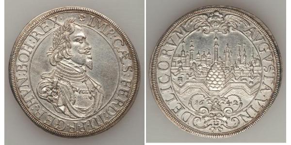 1 Thaler 奥格斯堡 (1276 - 1803 Augsburg) 銀 斐迪南三世 (神圣罗马帝国) (1608-1657)