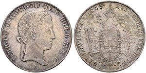 1 Thaler 奧地利帝國 (1804 - 1867) 銀 Ferdinand I of Austria (1793 - 1875)