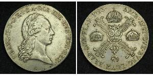 1 Thaler 奧地利帝國 (1804 - 1867) 銀 弗朗茨二世 (神圣罗马帝国) (1768 - 1835)