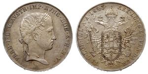 1 Thaler 奧地利帝國 (1804 - 1867) 銀 Ferdinand I of Austria (1793 - 1875)