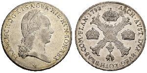1 Thaler 奧地利帝國 (1804 - 1867) 銀 弗朗茨二世 (神圣罗马帝国) (1768 - 1835)