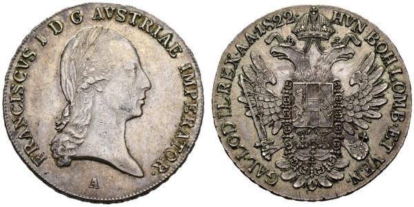 1 Thaler 奧地利帝國 (1804 - 1867) 銀 弗朗茨二世 (神圣罗马帝国) (1768 - 1835)