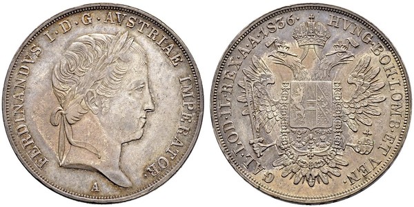 1 Thaler 奧地利帝國 (1804 - 1867) 銀 Ferdinand I of Austria (1793 - 1875)