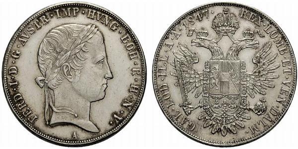 1 Thaler 奧地利帝國 (1804 - 1867) 銀 Ferdinand I of Austria (1793 - 1875)