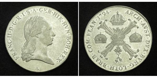 1 Thaler 奧地利帝國 (1804 - 1867) 銀 弗朗茨二世 (神圣罗马帝国) (1768 - 1835)