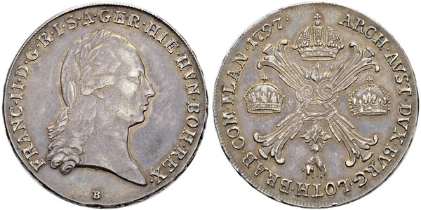 1 Thaler 奧地利帝國 (1804 - 1867) 銀 弗朗茨二世 (神圣罗马帝国) (1768 - 1835)