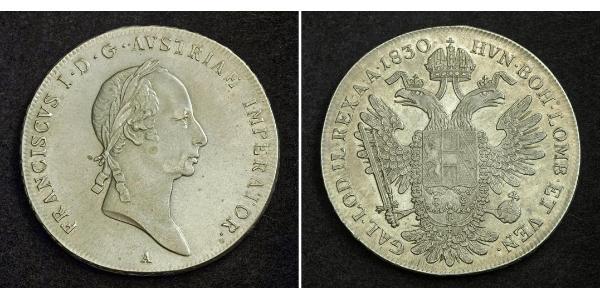 1 Thaler 奧地利帝國 (1804 - 1867) 銀 弗朗茨二世 (神圣罗马帝国) (1768 - 1835)