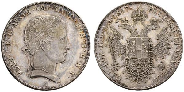 1 Thaler 奧地利帝國 (1804 - 1867) 銀 Ferdinand I of Austria (1793 - 1875)