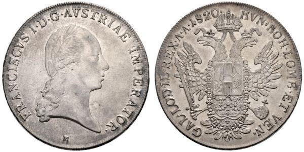 1 Thaler 奧地利帝國 (1804 - 1867) 銀 弗朗茨二世 (神圣罗马帝国) (1768 - 1835)