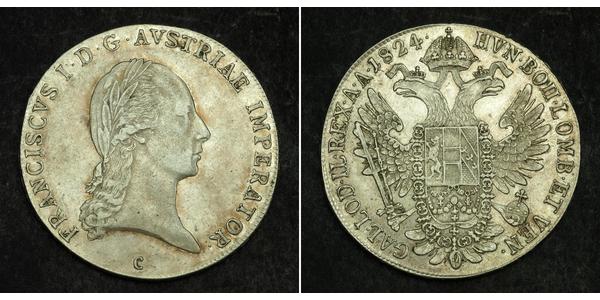 1 Thaler 奧地利帝國 (1804 - 1867) 銀 弗朗茨二世 (神圣罗马帝国) (1768 - 1835)