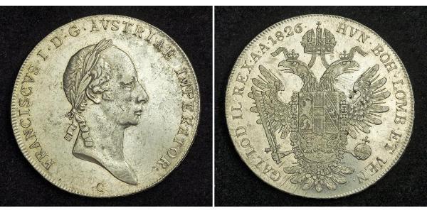1 Thaler 奧地利帝國 (1804 - 1867) 銀 弗朗茨二世 (神圣罗马帝国) (1768 - 1835)