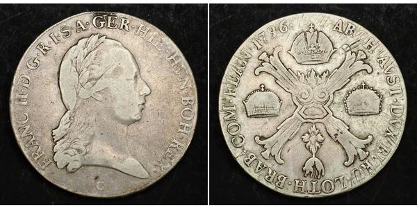 1 Thaler 奧地利帝國 (1804 - 1867) 銀 弗朗茨二世 (神圣罗马帝国) (1768 - 1835)