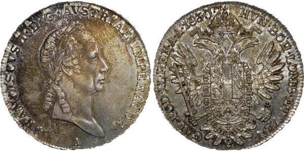 1 Thaler 奧地利帝國 (1804 - 1867) 銀 弗朗茨二世 (神圣罗马帝国) (1768 - 1835)