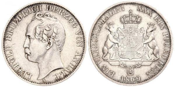 1 Thaler 安哈尔特-德绍 銀 利奥波德四世 (安哈尔特) (1794 - 1871)