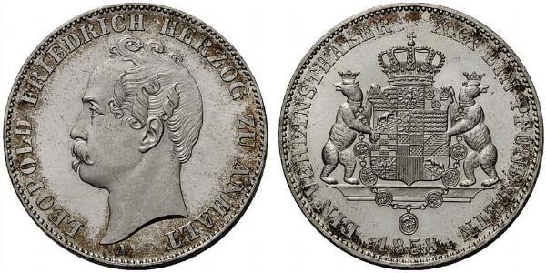 1 Thaler 安哈尔特-德绍 銀 利奥波德四世 (安哈尔特) (1794 - 1871)
