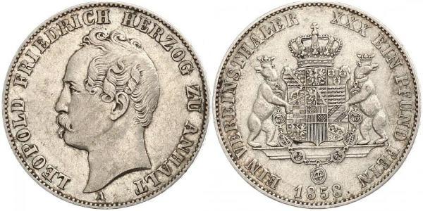 1 Thaler 安哈尔特-德绍 銀 利奥波德四世 (安哈尔特) (1794 - 1871)