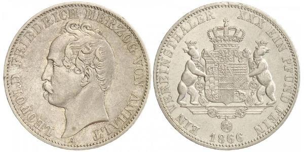 1 Thaler 安哈尔特-德绍 銀 利奥波德四世 (安哈尔特) (1794 - 1871)