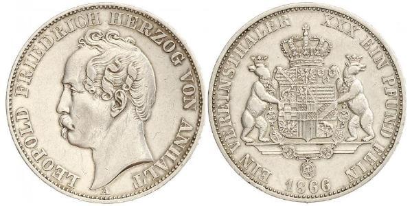 1 Thaler 安哈尔特-德绍 銀 利奥波德四世 (安哈尔特) (1794 - 1871)