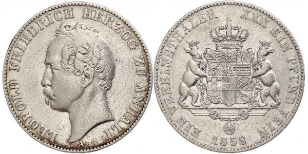 1 Thaler 安哈尔特-德绍 銀 利奥波德四世 (安哈尔特) (1794 - 1871)