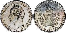 1 Thaler 安哈尔特-德绍 / 安哈尔特公国 (1806 - 1918) 銀 利奥波德四世 (安哈尔特) (1794 - 1871)