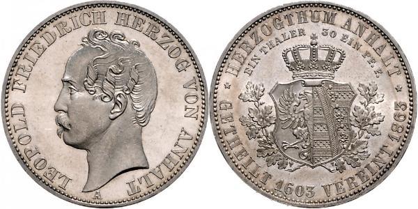 1 Thaler 安哈尔特-德绍 / 安哈尔特公国 (1806 - 1918) 銀 利奥波德四世 (安哈尔特) (1794 - 1871)